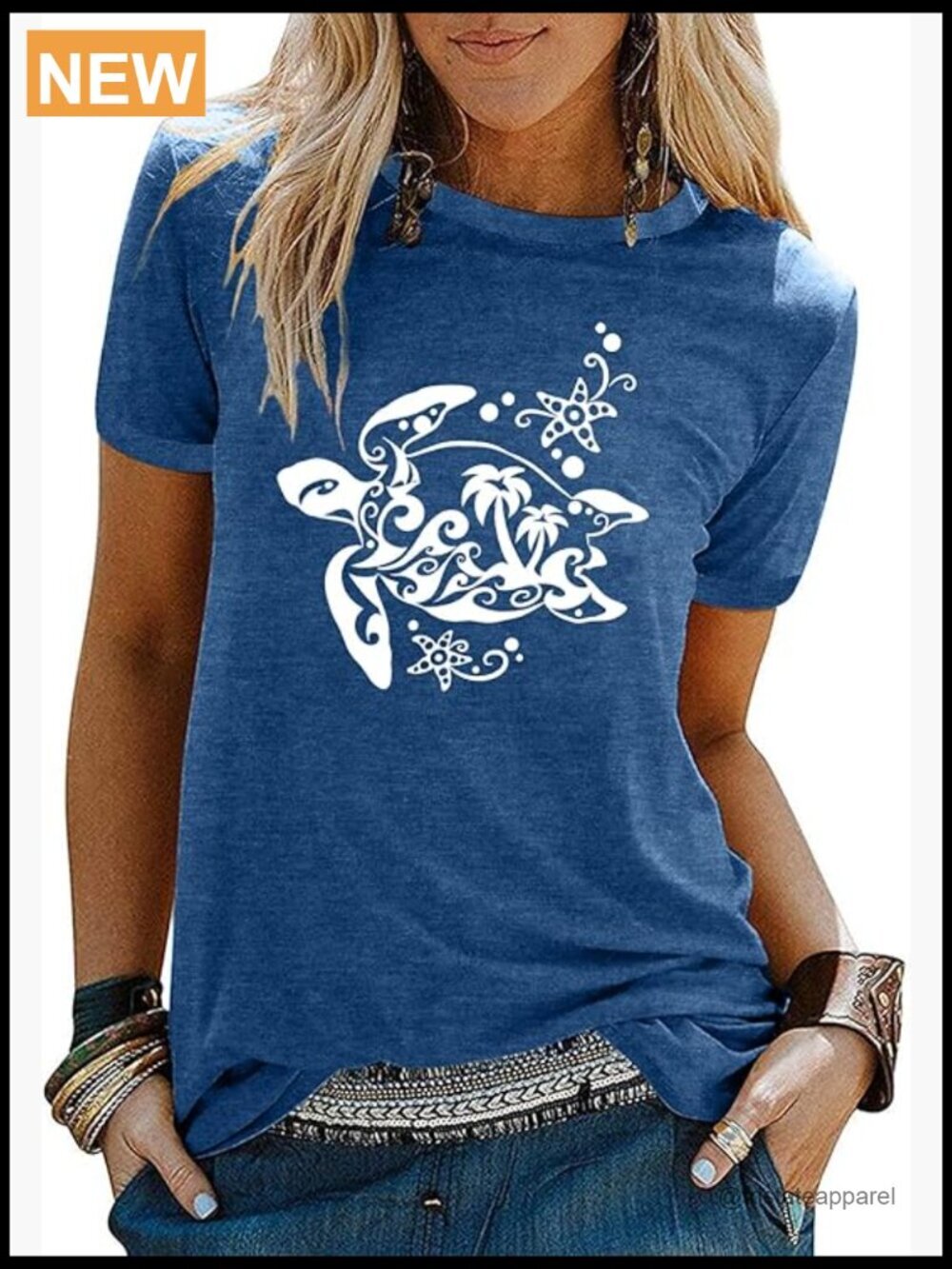 Vintage Sea Turtle Graphic Tee Women Short Sleeve Casual Beach Shirt